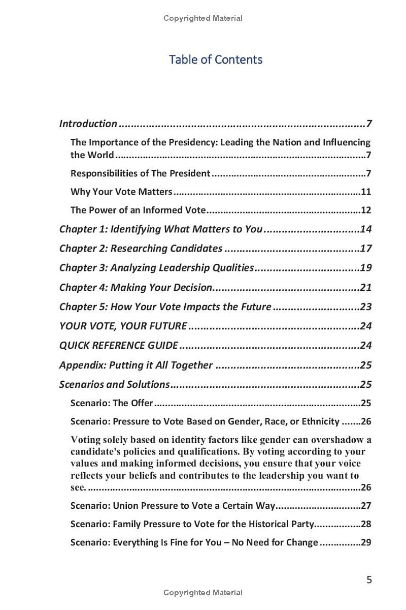 Your Vote, Your Future: Your Guide to Choosing the Right Leader and Protecting the American Dream in 2024