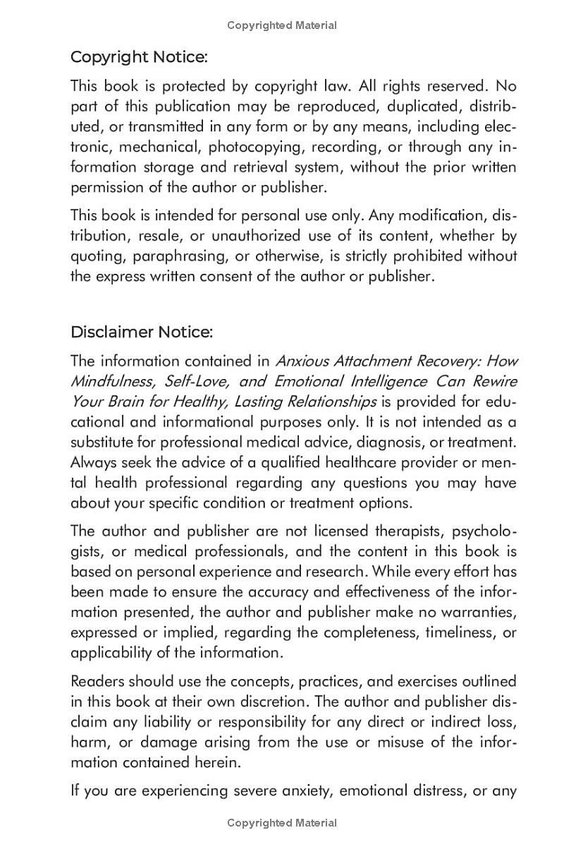 Anxious Attachment Recovery: How Mindfulness, Self-Love, and Emotional Intelligence Can Rewire Your Brain for Healthy, Lasting Relationships