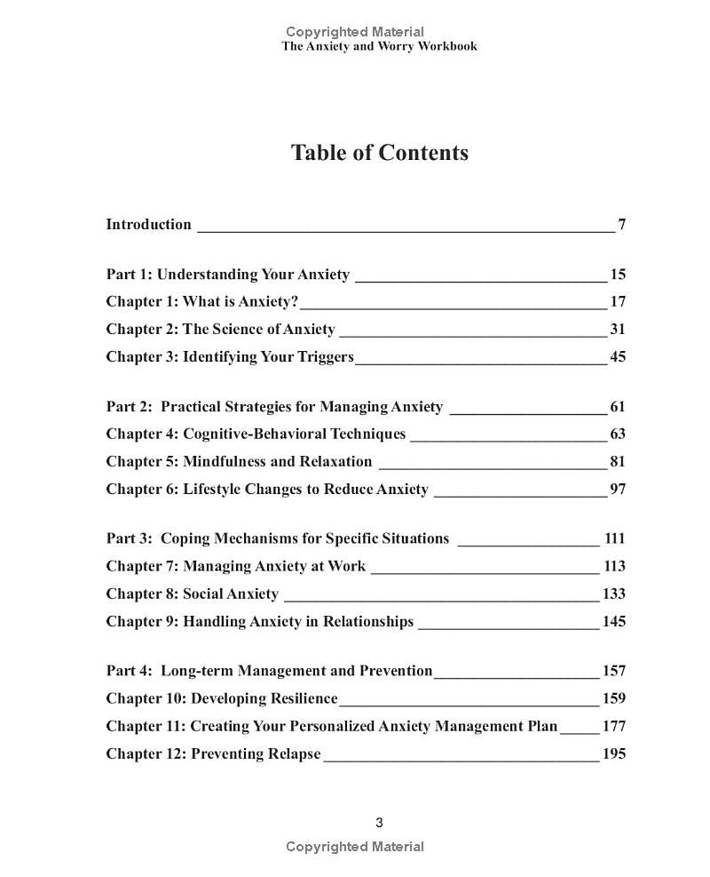 The Anxiety and Worry Workbook: Techniques to Manage Stress and Anxiety for Inner Calm and Peace