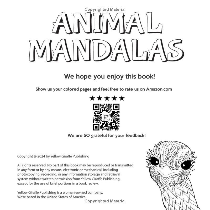 Animal Mandalas: Animal Mandalas Coloring Book for Adults and Teens: 50 Unique Designs Combining Mandalas and Zentangles for Stress Relief, Mindfulness, and Creativity (Mandala Coloring Books)