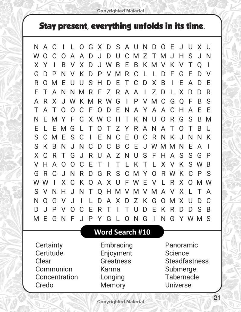 Mindfulness Word Search Book for Adults: 100 Large Print Word Puzzle for Inner Peace, Creativity and Manifestation with Mandala Coloring Twist