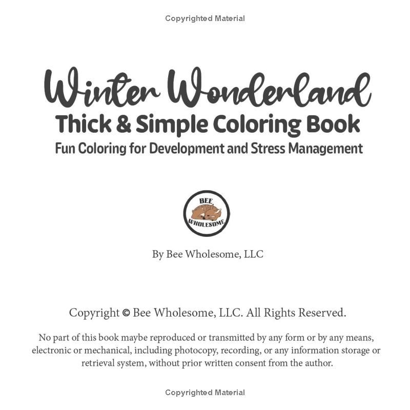 Winter Wonderland Thick & Simple Coloring Book: Fun Coloring for Development and Stress Management