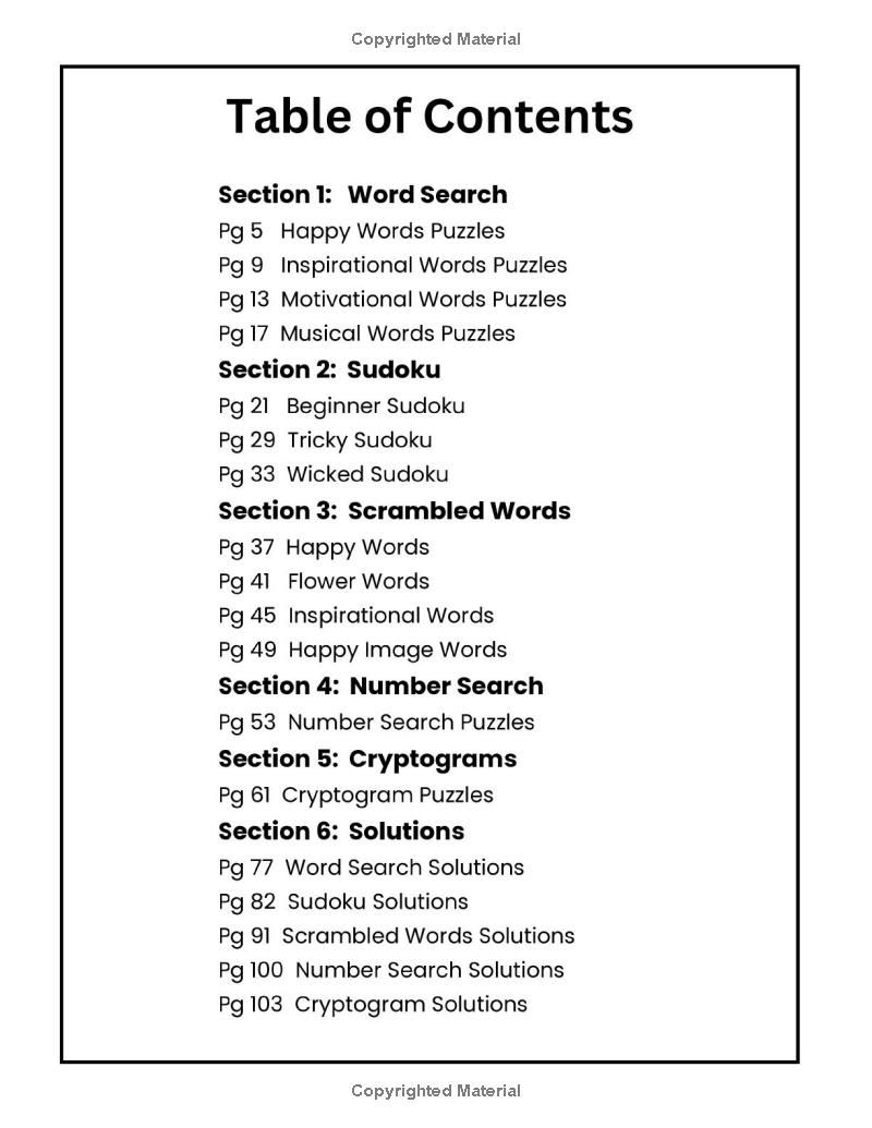 Joyful Mixed Puzzles: Large Print Word Games, Sudoku, and Brain Boosters for Relaxation and Inspiration