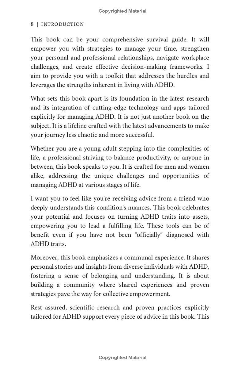 ADULT ADHD SURVIVAL TOOLS: EMPOWERING STRATEGIES TO MANAGE TIME, MAINTAIN PERSONAL AND PROFESSIONAL RELATIONSHIPS, RESOLVE WORKPLACE CHALLENGES, AND USE DAILY DECISION-MAKING FRAMEWORKS