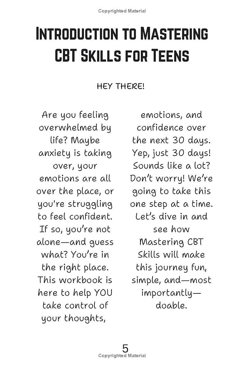 CBT Skills For Teens Made Simple: A 30 Day Mindfulness Guide To Manage Anxiety & Stress, Build Confidence & Regulate Your Emotions