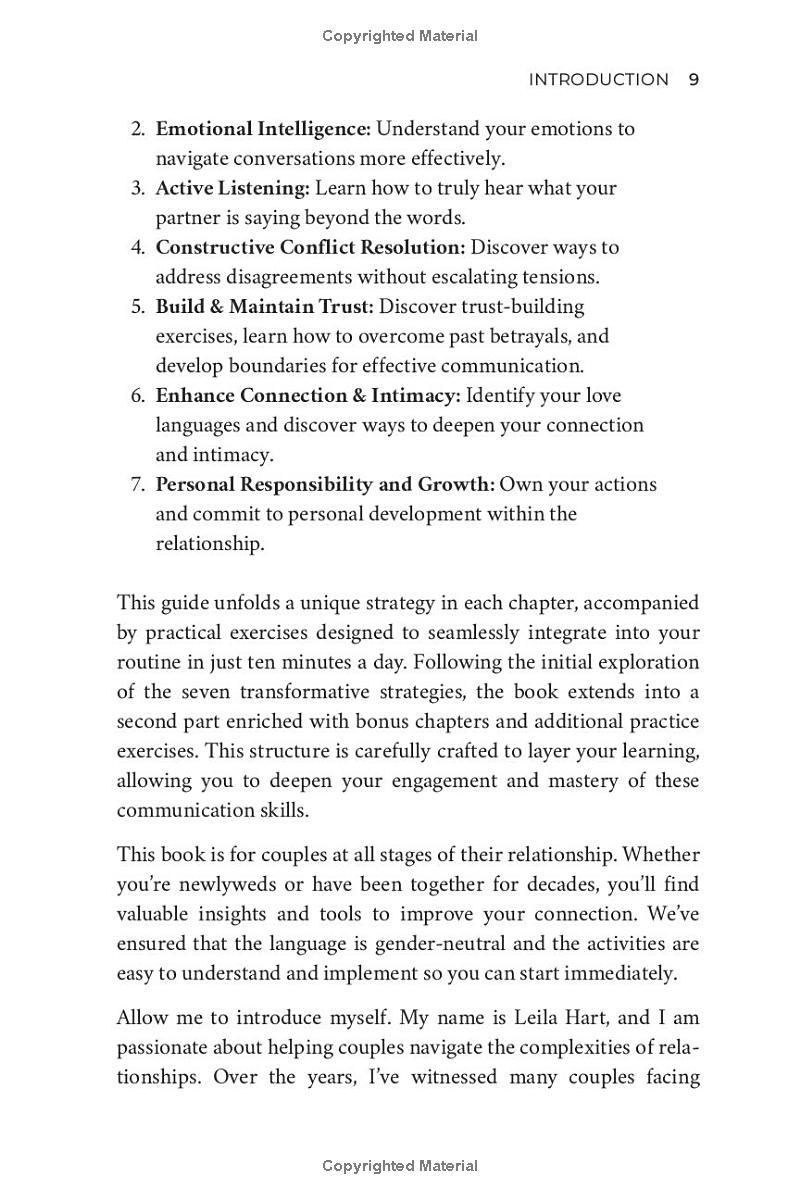 COMMUNICATION SKILLS FOR COUPLES MADE SIMPLE: 7-STEP WORKBOOK TO BUILD TRUST, RESOLVE CONFLICTS, MASTER ACTIVE LISTENING, AND CREATE A FULFILLING RELATIONSHIP IN JUST 10 MINUTES A DAY