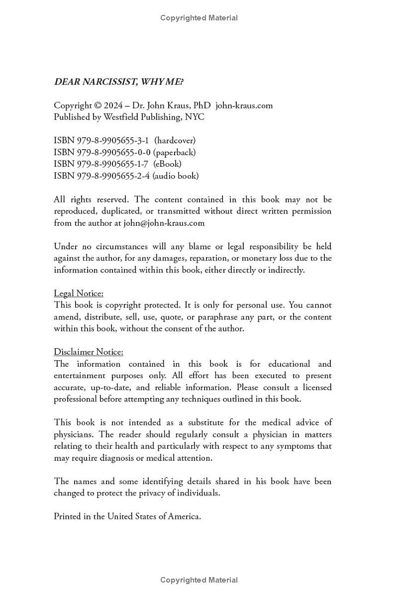 Dear Narcissist, Why Me?: Making Sense and Healing from an Abusive Relationship with a Narcissist