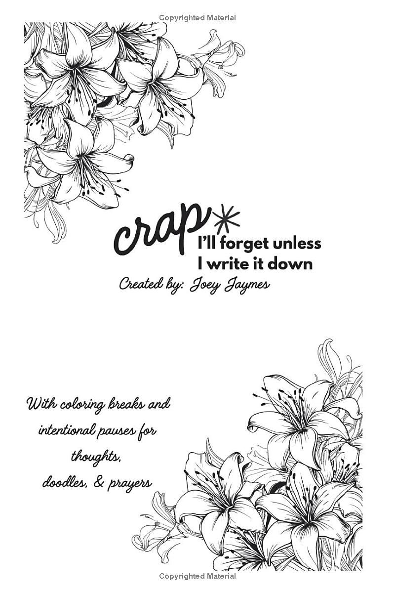 Crap Id Forget If I Didn’t Write It Down: A Notebook for Women Who Are Scatterbrained and Forgetful: Blank pages for your busy mind! A perfect gag or ... thoughts, prayers, and everything you forget.