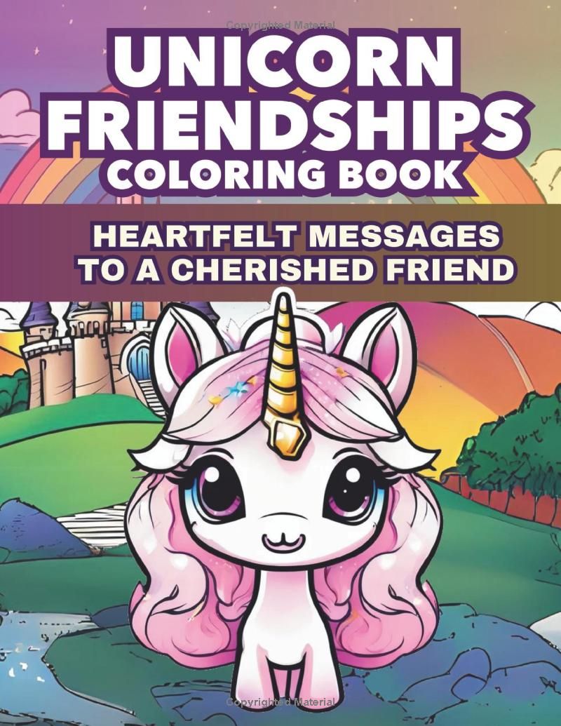 Unicorn Friendships Coloring Book: Heartfelt Messages to a Cherished Friend: Affirmations, Gratitude and Warm Wishes (For Kids Ages 6-12 and Adults ... the Inner Child) (Friendship Coloring Books)