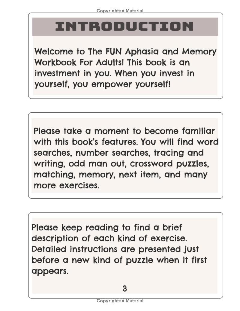 The Fun Aphasia and Memory Workbook For Adults: Memory Recall Games and Aphasia Games For Stroke Recovery